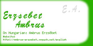 erzsebet ambrus business card